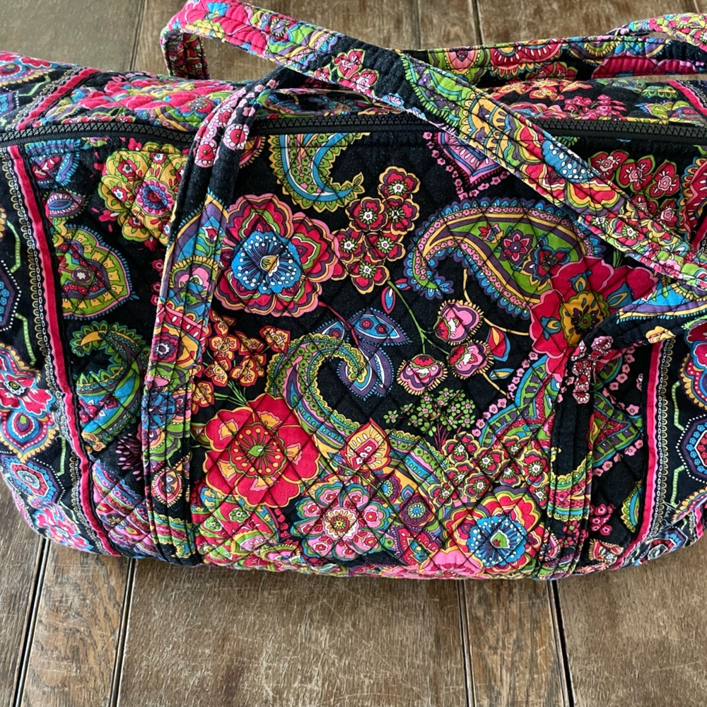 Quilted Floral Paisley Tote Bag - Black Multi